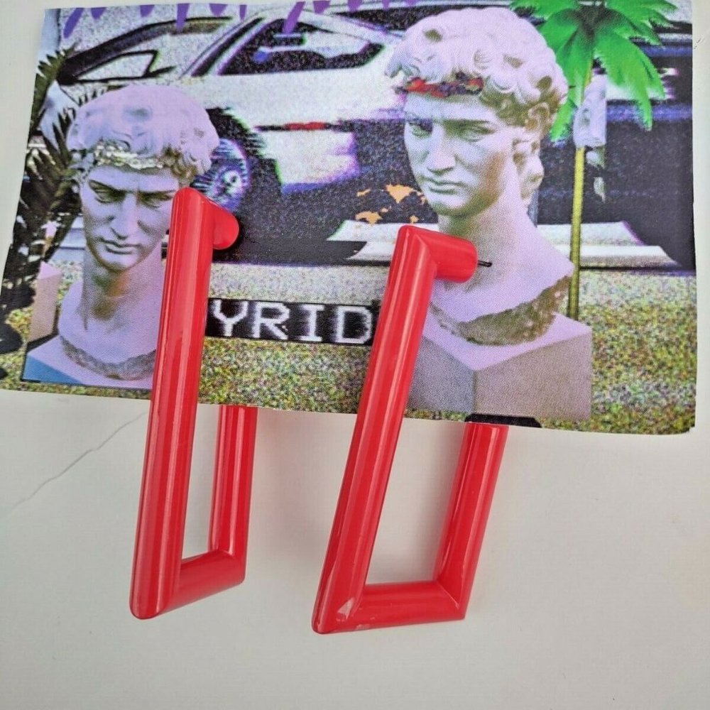 Vaporwave1990's 1980s geometric jewelery japanese style earrings